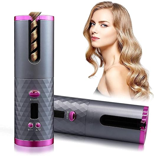 Cordless Auto Hair Curler – Smart Sensor, USB Rechargeable, Tourmaline Ceramic