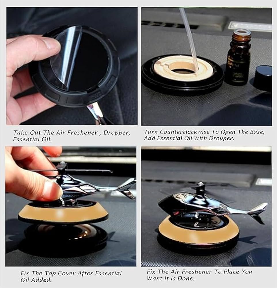 Solar Spinning Car Helicopter with Fragrance Diffuser