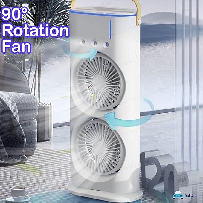 DualFlow Mini Air Cooler – Double-End Portable Cooling Fan
